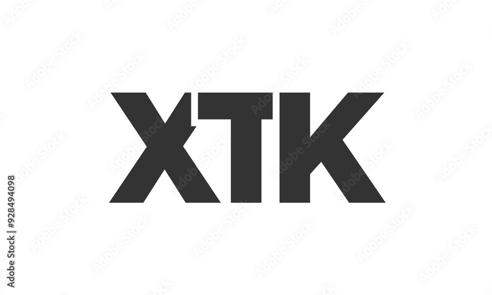 Poster xtk logo design template with strong and modern bold text. initial based vector logotype featuring s
