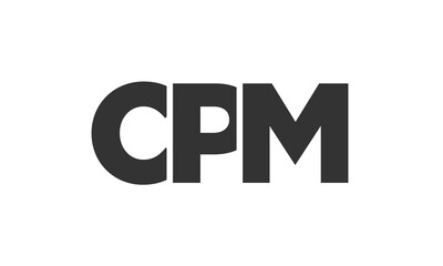 CPM logo design template with strong and modern bold text. Initial based vector logotype featuring simple and minimal typography. Trendy company identity.