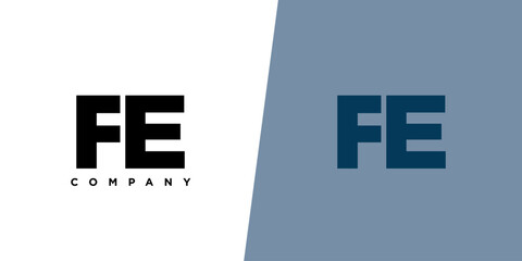 Letter F and E, FE logo design template. Minimal monogram initial based logotype.