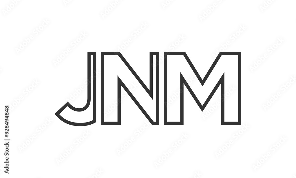 Poster jnm logo design template with strong and modern bold text. initial based vector logotype featuring s
