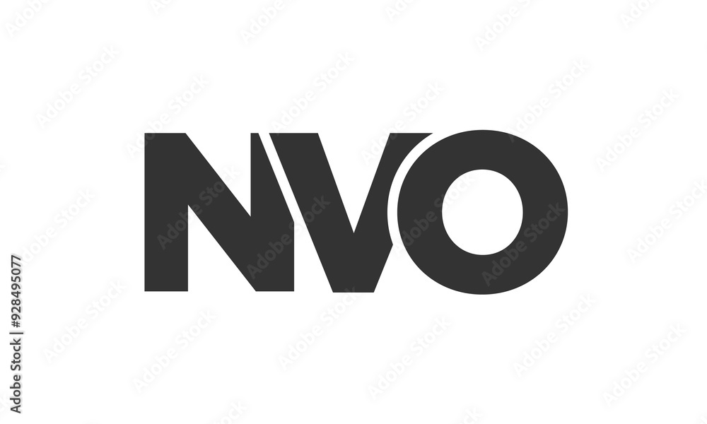 Poster nvo logo design template with strong and modern bold text. initial based vector logotype featuring s