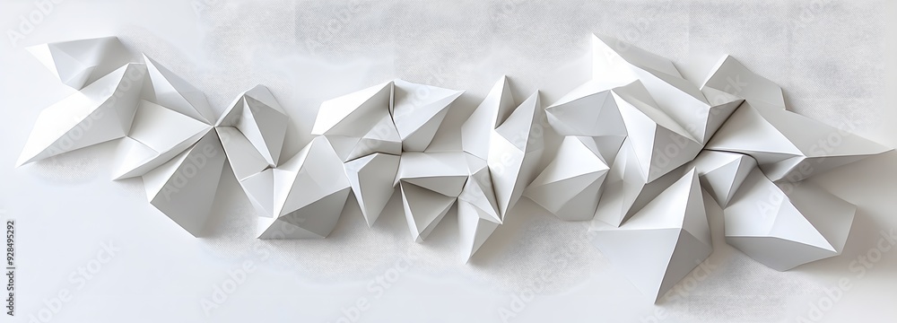 Aufkleber 58. futuristic 3d wall art with layered shapes and floating prisms creating a sophisticated geometri