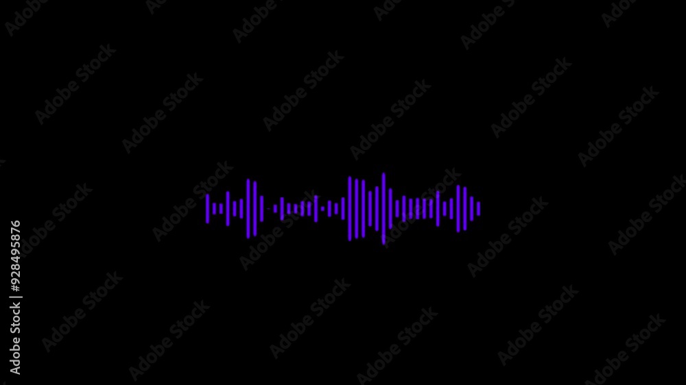 Poster audio waveform spectrum animation. abstract music sound wave or audio wavefrom isolated on black bac