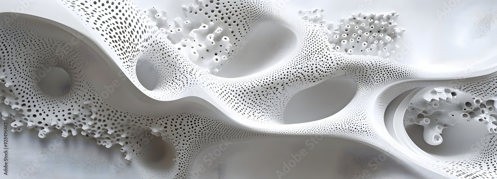 Poster 61. dynamic 3d wall art showcasing interwoven shapes and intricate patterns forming a futuristic des