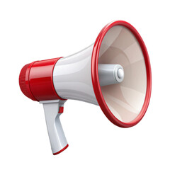 Red and white megaphone isolated on transparency background PSD