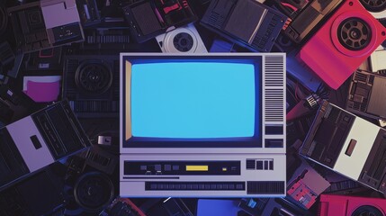 Retro Television and Old Technology.