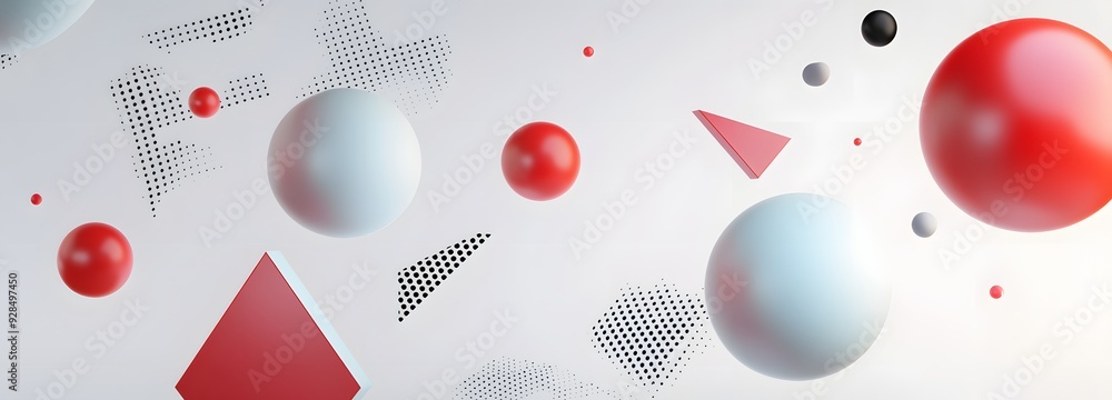 Poster 63. futuristic 3d design with floating geometric shapes and sleek gradients creating a sophisticated