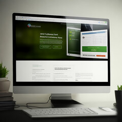 Homepage seen on computer screen Generate by