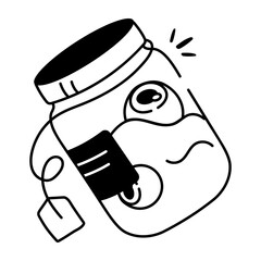 A sketchy style icon of spooky jar 