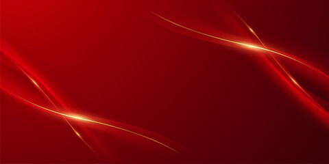 Fototapeta premium Abstract background design modern red and gold geometric elements vector illustration