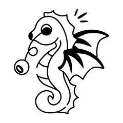 A sketchy style icon of seahorse 