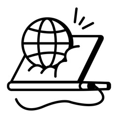 Internet collapse icon in doodle style 