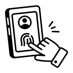 A doodle style icon of biometric login 