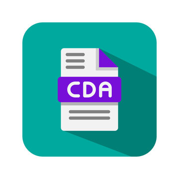 Cda document audio file type format icons, extension symbol. Vector illustration.