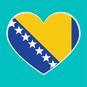recommend clip art: Bosnia Herzegovina heart flag. Love symbol .  Vector illustration