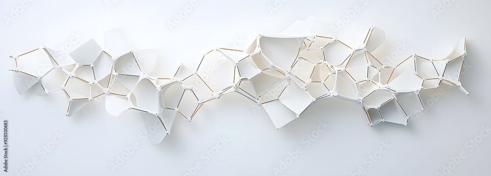 Poster 69. dynamic 3d wall art featuring interconnected shapes and sleek surfaces creating a modern geometr
