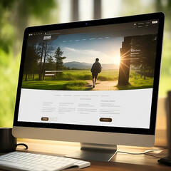Homepage seen on computer screen Generate by