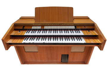 Retro Style Electric Organ isolated on a transparent background