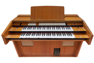 Retro Style Electric Organ isolated on a transparent background