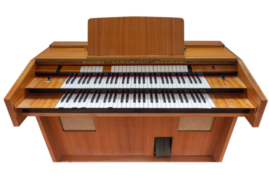 Retro Style Electric Organ isolated on a transparent background
