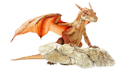 Fototapeta premium Dragon isolated on transparent background, PNG