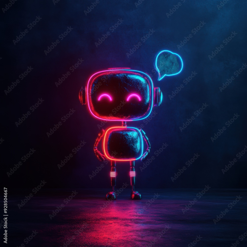 Aufkleber futuristic ai chatbot interface concept with speech bubbles in digital interaction - 3d illustration