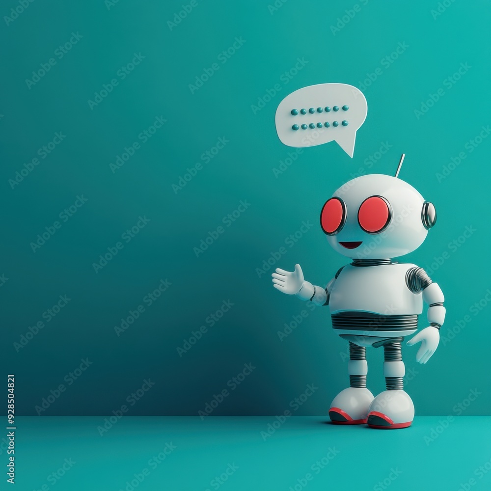 Poster futuristic ai chatbot interface with speech bubbles - digital interaction concept in 3d illustration