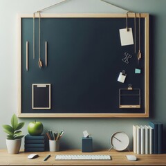 Blank background in the form of a blackboard attached to the wall in a school

