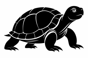 Turtle black silhouette vector