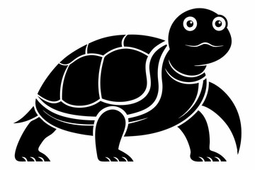 Turtle black silhouette vector