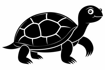 Turtle black silhouette vector