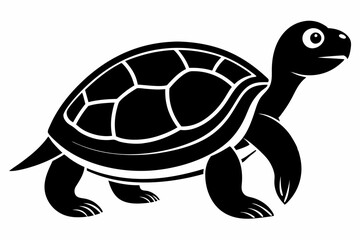 Turtle black silhouette vector