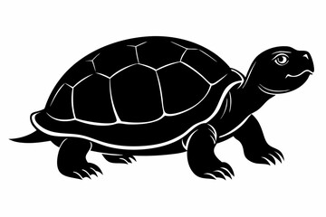 Turtle black silhouette vector