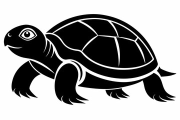 Turtle black silhouette vector