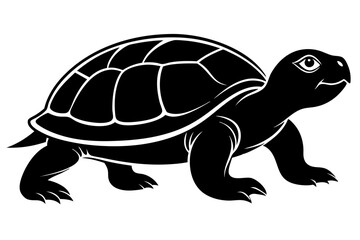 Turtle black silhouette vector