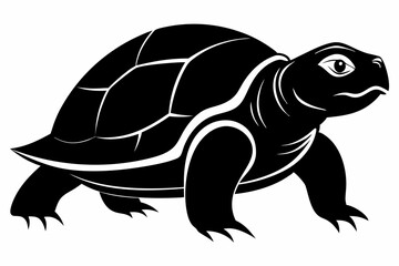 Turtle black silhouette vector