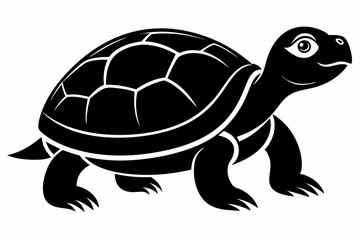 Turtle black silhouette vector