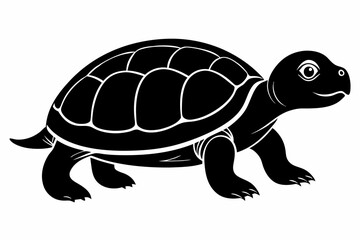 Turtle black silhouette vector