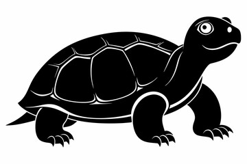 Turtle black silhouette vector