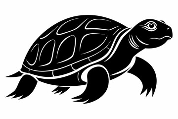 Turtle black silhouette vector