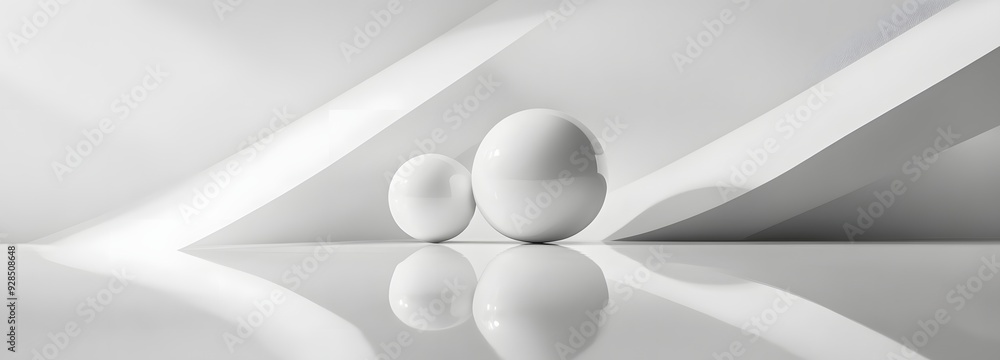 Aufkleber 39. geometric shapes with subtle reflections arranged in a sophisticated 3d composition against a cl