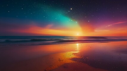 Rainbow Sunrise Over The Sea