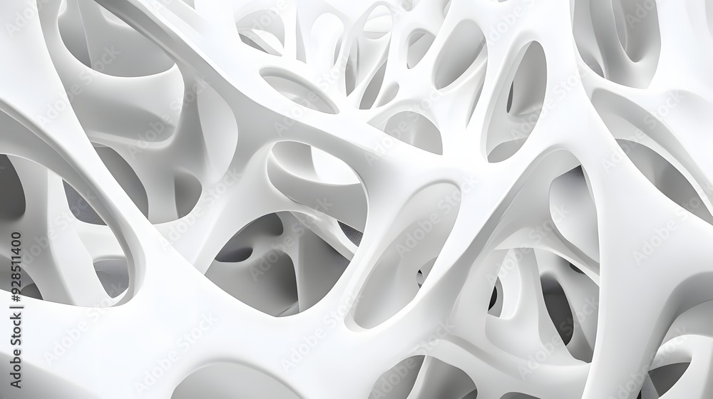 Aufkleber 1. futuristic geometric shapes intertwine in a mesmerizing 3d pattern, rendered in pristine white.