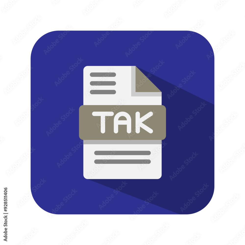 Poster tak audio file flat icons, document, files type,extension, format symbol icon. can be used for websi