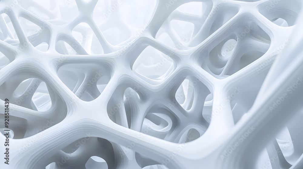 Poster 1. futuristic geometric shapes intertwine in a mesmerizing 3d pattern, rendered in pristine white.