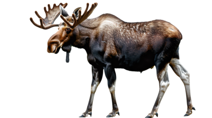 Moose isolated on transparent background, PNG