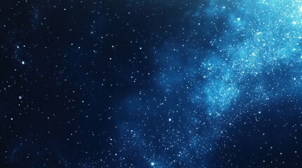 Naklejka premium A cosmic scene depicting a starry night sky with a blue hue.