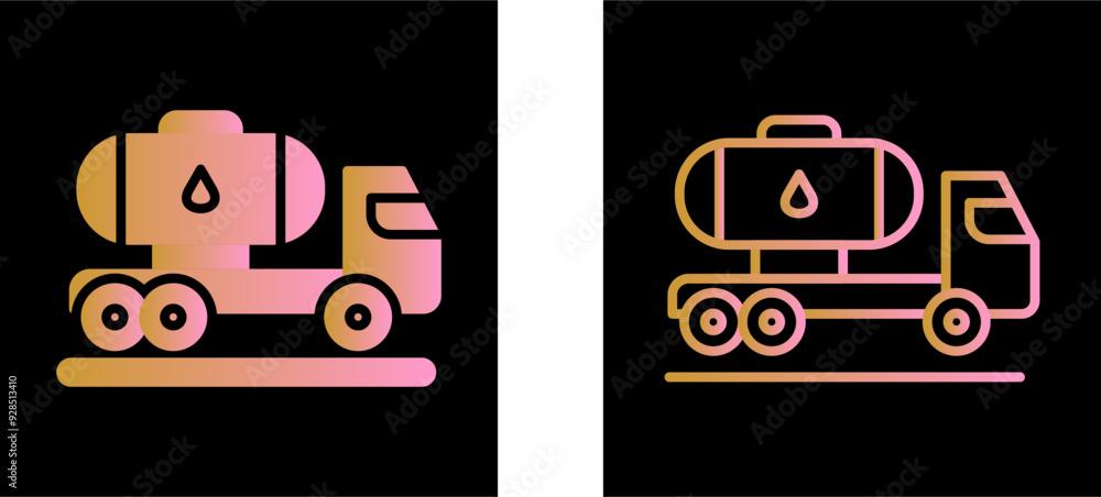 Wall mural tank truck vector icon