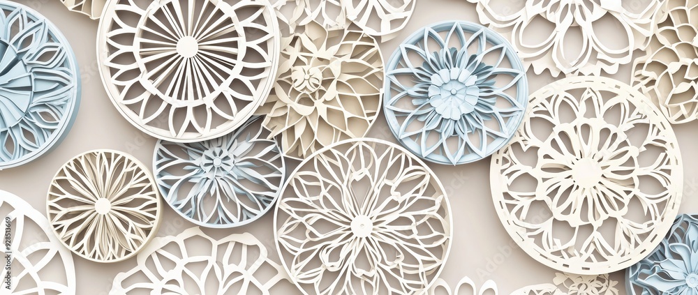 Aufkleber This template features a geometric Asian background with a modern icon.