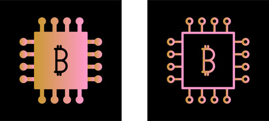 Bitcoin Chip Vector Icon